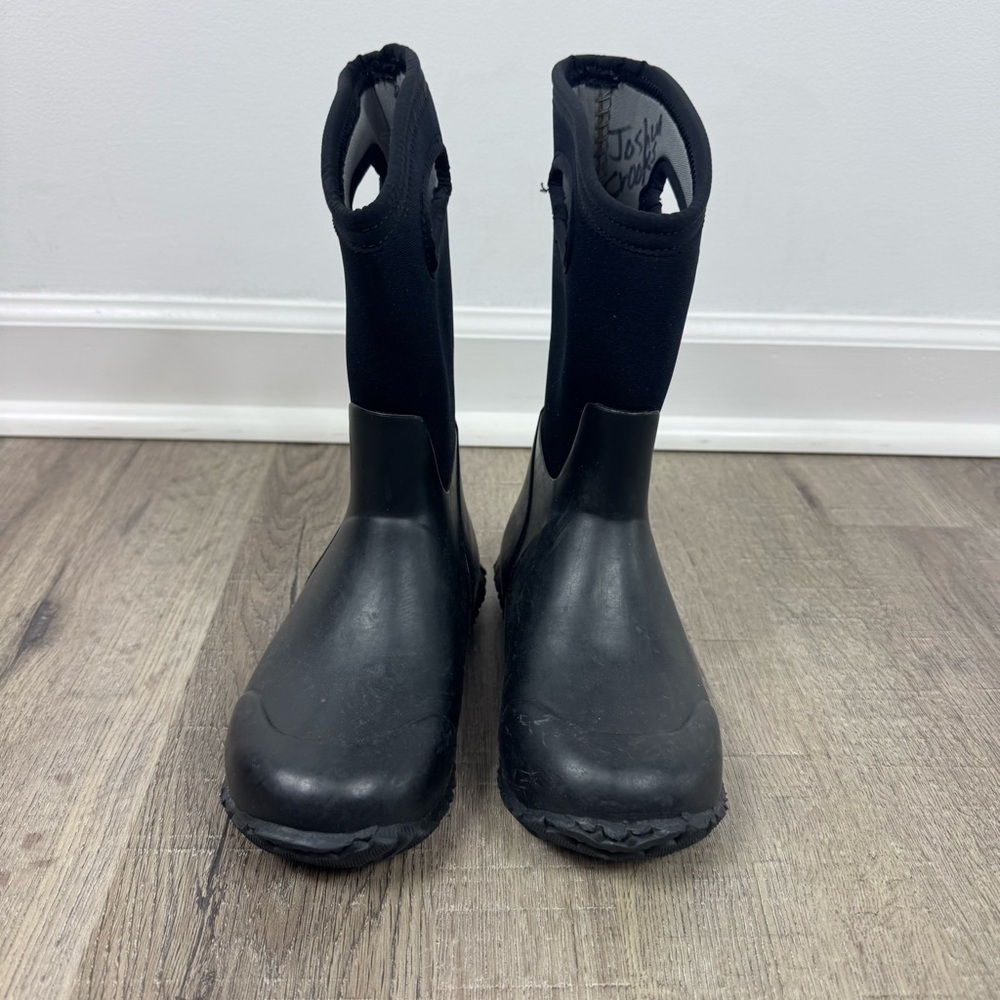 Bogs Durham Solid Winter Boots Kids Size 1 Black Neoprene Waterproof Pull On - Picture 3 of 11
